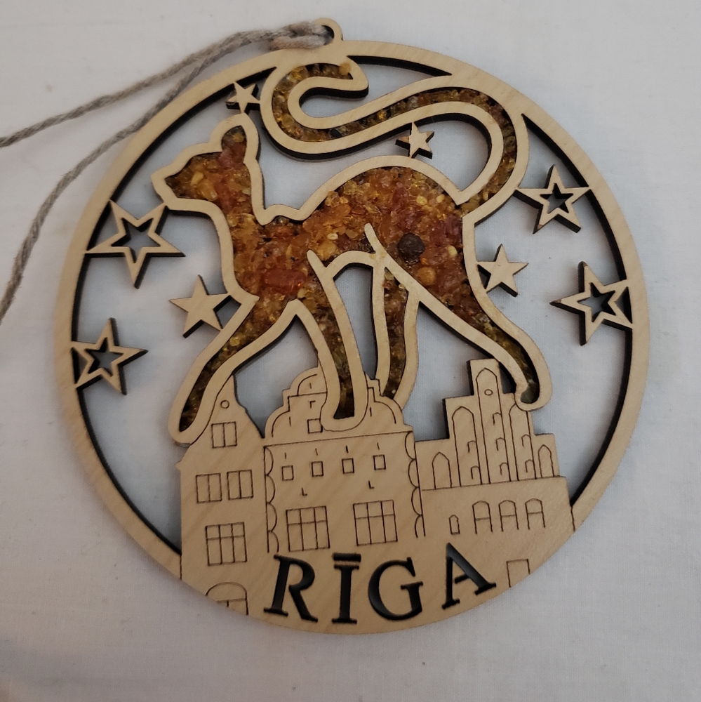Riga Wooden Cat Christmas Ornament Croatia